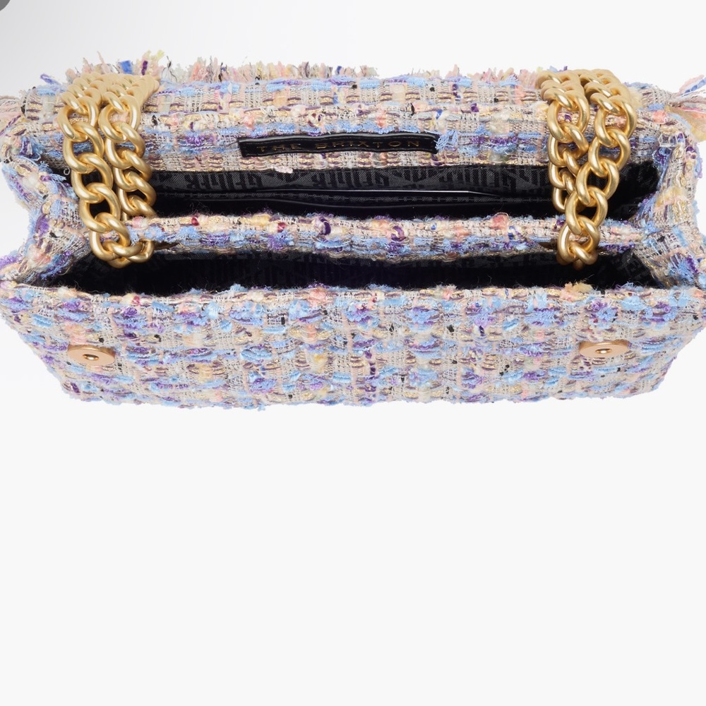 Kurt Geiger MEDIUM Tweed Chain Shoulder Bag –Gold Hardware-NWT 8”x10” - Picture 5 of 12